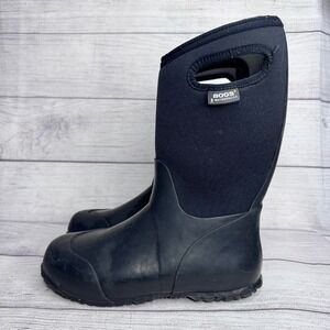 Bogs K Durham Solid Kids Youth 5 Black Waterproof Neoprene Rain Snow Boots 71847